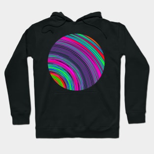 Abstract Colorful Purple Curved Stripes Hoodie